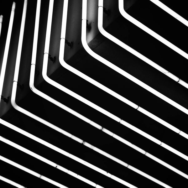 Minimalist geometric shapes in neon green color